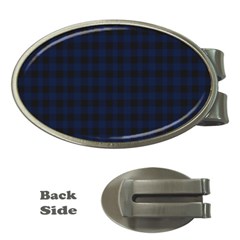 Black And Blue Classic Small Plaids Money Clips (oval)  by ConteMonfrey