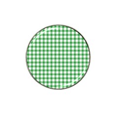 Straight Green White Small Plaids Hat Clip Ball Marker by ConteMonfrey