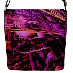 Mirror Fractal Flap Closure Messenger Bag (s) by Sparkle