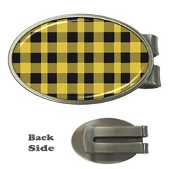 Black And Yellow Small Plaids Money Clips (oval)  by ConteMonfrey