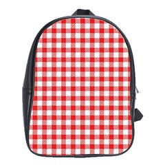 Straight Red White Small Plaids School Bag (xl) by ConteMonfrey