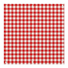 Straight Red White Small Plaids Banner And Sign 3  X 3  by ConteMonfrey