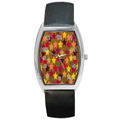 Abstract-flower Gold Barrel Style Metal Watch