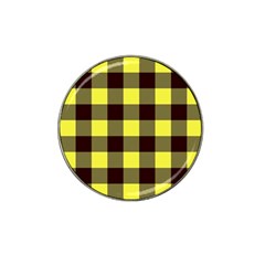 Black And Yellow Plaids Hat Clip Ball Marker (4 Pack) by ConteMonfrey