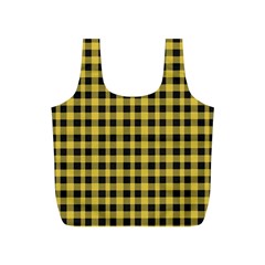 Black And Yellow Small Plaids Full Print Recycle Bag (s) by ConteMonfrey