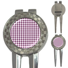 Straight Purple White Small Plaids  3-in-1 Golf Divots by ConteMonfrey