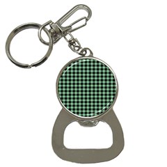 Straight Green Black Small Plaids   Bottle Opener Key Chain by ConteMonfrey