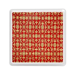 Gold-red Flower Memory Card Reader (square) by nateshop