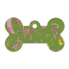 Green Yes Pink Dog Tag Bone (two Sides) by nateshop