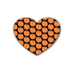 Black And Orange Pumpkin Rubber Heart Coaster (4 Pack) by ConteMonfrey