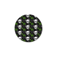 Green Roses And Skull - Romantic Halloween   Golf Ball Marker by ConteMonfrey