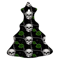 Green Roses And Skull - Romantic Halloween   Christmas Tree Ornament (two Sides) by ConteMonfrey