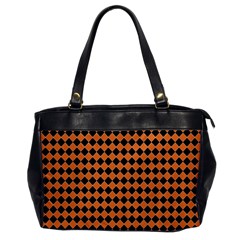 Halloween Black Orange Plaids Oversize Office Handbag by ConteMonfrey