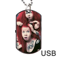 Creepy Monster Student At Classroom Dog Tag Usb Flash (two Sides) by dflcprintsclothing