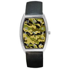 Army Camouflage Texture Barrel Style Metal Watch
