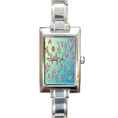Pink Yes Bacground Rectangle Italian Charm Watch by nateshop