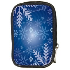 Snowflakes Compact Camera Leather Case by nateshop