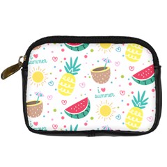 Pineapple And Watermelon Summer Fruit Digital Camera Leather Case by Jancukart