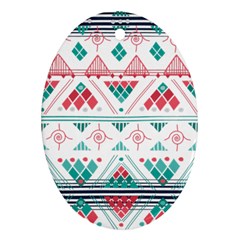 Aztec Ethnic Seamless Pattern Ornament (oval)