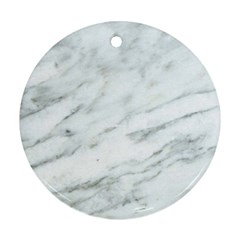 White Marble Texture Pattern Ornament (round)