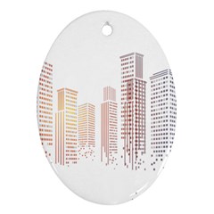 Buildings, Building City Building Condominium Skyscraper Oval Ornament (two Sides) by Jancukart