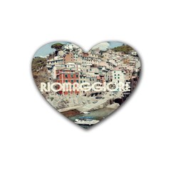 Riomaggiore - Italy Vintage Rubber Coaster (heart) by ConteMonfrey