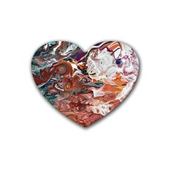 Summer Arabesque Rubber Heart Coaster (4 Pack) by kaleidomarblingart
