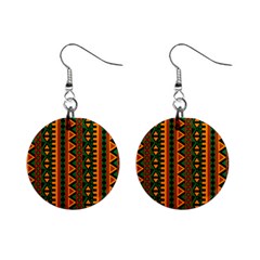 African Pattern Texture Mini Button Earrings by Ravend