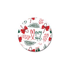 Merry Xmas Seamless Christmas Pattern Golf Ball Marker by danenraven