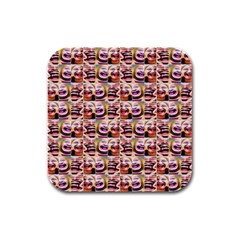 Funny Monsters Teens Collage Rubber Square Coaster (4 Pack) by dflcprintsclothing