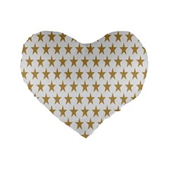 Stars-3 Standard 16  Premium Flano Heart Shape Cushions by nateshop