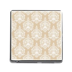 Clean Brown And White Ornament Damask Vintage Memory Card Reader (square 5 Slot) by ConteMonfrey