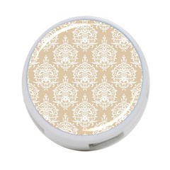 Clean Brown And White Ornament Damask Vintage 4-port Usb Hub (one Side) by ConteMonfrey