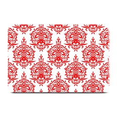 White And Red Ornament Damask Vintage Plate Mats by ConteMonfrey