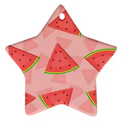 Background Watermelon Pattern Fruit Star Ornament (two Sides) by Wegoenart