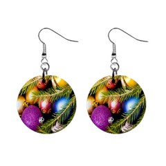Background Of Christmas Decoration Mini Button Earrings