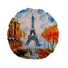 Eiffel Tower Landmark Architecture  Artistic Standard 15  Premium Flano Round Cushions by danenraven