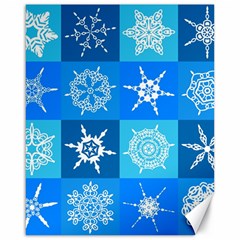 Xmas Christmas Pattern Snow Background Blue Decoration Canvas 16  X 20  by danenraven