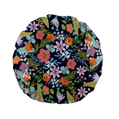 Flower Floral Background Painting Standard 15  Premium Flano Round Cushions by danenraven