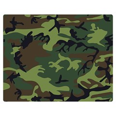 Green Brown Camouflage Double Sided Flano Blanket (medium)  by nateshop