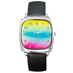 Watercolor Square Metal Watch by nateshop
