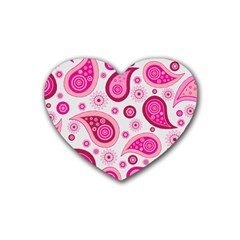 Paisley Rubber Heart Coaster (4 Pack) by nateshop