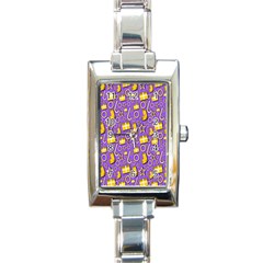 Pattern-purple-cloth Papper Pattern Rectangle Italian Charm Watch by nateshop