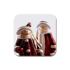 Christmas Figures 11 Rubber Square Coaster (4 Pack) by artworkshop