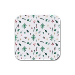 Christmass Theme Rubber Square Coaster (4 Pack) by artworkshop
