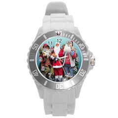 Santa On Christmas 3 Round Plastic Sport Watch (l) by artworkshop