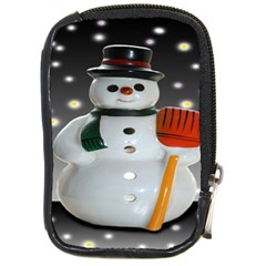 Snowman Compact Camera Leather Case by artworkshop