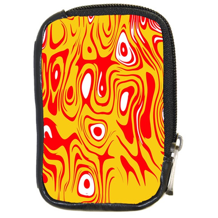 Red-yellow Compact Camera Leather Case