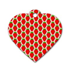 Strawberries Dog Tag Heart (two Sides) by nateshop