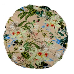 Tropical Fabric Textile Large 18  Premium Flano Round Cushions by nateshop